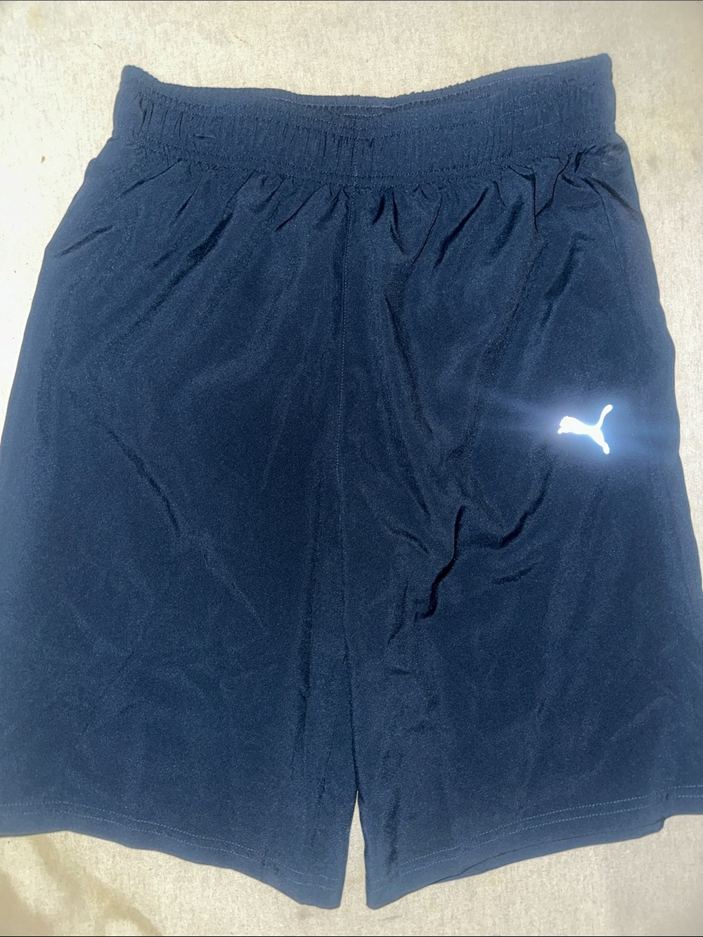 Kids Size 14/16 Puma Dark Navy Athletic Shorts with Reflective Logo